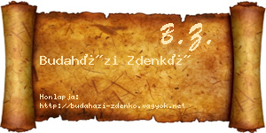 Budaházi Zdenkó névjegykártya
